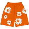 Generico Pantaloncini Palestra Uomo in Cotone Pantaloncini Uomo Estivi Sciolti Fiori Shorts Running Trekking Pantaloni Corti Stampati in Schiuma a Stampa Piena Cotone Hip Hop Y2K Shorts Calzoncini