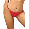 SHEKINI Costume da Bagno Slip Bikini per Donna Regolabile Vita Bassa Brasiliano Perizoma Fondo Bikini Pantaloncini Nuoto da Spiaggia(M, Rosso-Bikini Bottom)