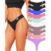 FINETOO 7/10 Pezzi Donna Cotone Perizoma Elasticizzato Tanga Confortevole Thongs Bassa Mutande Slip S-XL