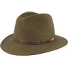 Hut Breiter Breiter Cappello in feltro per attività all'aria aperta, 100% lana, impermeabile e pieghevole, con rivestimento in pelle, per uomo e donna, 56