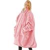 UMIPUBO Felpe con Cappuccio Uomo Donna Coperta TV Cerniera Oversize Pullover Blanket Hoodie Super Confortevole Felpa con Coperta Sherpa Fleece Jumper Coperta Gigante con Cappuccio (Rosa, Taglia unica)