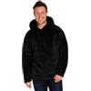CityComfort Felpa Uomo - Felpe Uomo di Pile con Cappuccio Taglie Forti M-3XL - Felpe Pelose per Ragazzi Felpone Invernale Pesante da Casa (Nero, L)