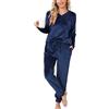 Vlazom Pigiama Donna Flanella Pigiami Due Pezzi A Maniche Lunghe Invernali | Flanella Morbida e Calda, Tasca Petto Pratica, Scollo a V Elegante, Disponibile in Più Colori Tinta Unita
