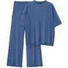 HAOLEI Completi da Donna 2 Pezzi Offerte Estivo Completa Donna per Casa Taglie Forti Leggera Pigiama Casual Completo Larghi Curvy Tuta Elegante Manica Corta T Shirt + Pantaloni Set Due Pezzi Pigiama da Casa