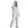 CityComfort Pigiama Donna Intero, Pigiamone in Pile per Ragazza, S - XL (Due Toni Grigio, M)