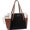 LOVEVOOK Borsa Donna Grande, Tote PU Pelle, Porta PC 15,6 Pollici, Tasca Esterna per Bottiglia, Borsa Lavoro, Shopper Elegante per Università, Ufficio e Viaggio