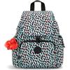 Kipling City Pack Mini, Zaino Piccolo, Abstract Print (Bianco)