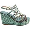 AlmaBlue Sandalo Donna V21BL6011 in Ecopelle maculato Acqua o Beige. Una Calzatura Adatta per Tutte Le Occasioni. Primavera-Estate 2021