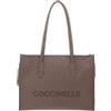 Coccinelle Pelle borsetta Myrtha26 Handbag Grained Leather Warm Taupe grigio talpa
