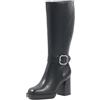 GABYLOU - Modello NINA - Stivali alti da donna con gambe larghe e polpacci XL - Tacco da 9,5 cm + piattaforma da 2 cm - Chiusura con zip