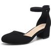DREAM PAIRS Scarpe Tacco Blocco Donna Punta Tonda | Punta tonda, tacco blocco 5 cm, cinturino caviglia, soletta lattice 4 mm, design D'Orsay, per ufficio e feste.