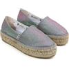 espadrilles, DOMMY, Scarpe Sandali Zeppa Moda Casual Fashion Canvas/Pelle (Argento, Sistema Taglie Calzature EU, Adulto, Numero, Media, 39)
