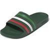 adidas Unisex Adilette Aqua Slides Team Dark Green/Ftwr White/Bright Red 7 UK 40.5 EU