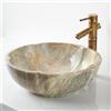 NATURFLAIR Lavabo da bagno in ceramica FCH7020 a forma di petale, 420 x 150 mm, fatto a mano, colore giada