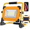 Stone Banks Faretto LED da Cantiere Portatile Solare, 100W Faro LED Ricaricabile