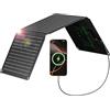 LIONSHEE Pannello solare pieghevole da 30 W, con 3 porte (USB-C + USB-A+DC), IP67, impermeabile e portatile, pannello solare per cellulare, pannello solare all'aperto, caricatore da campeggio per