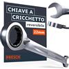 PRESCH Chiave a cricchetto 22mm reversibili - Angolo di ritorno minimo (3°, 120 denti) - Inclinazione di 15° per spazi ristretti - Chiave con cricchetto di precisione e robuste