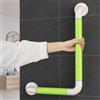 KULACO Corrimano per anziani, maniglione per doccia in acciaio inox verde, 45 x 30 cm, corrimano per vasca da bagno a forma di L, maniglione a muro per scale in bagno e toilette