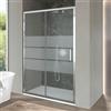 Inbagno Box Doccia Nicchia 160 Cm (H 200) Porta Scorrevole Centrale Vetro Serigrafato 6 Mm Per Privacy Profili In Alluminio Cromato Linea Ted
