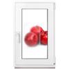 Framex Finestra da bagno Bianca Doppio Vetro Satinato 50 x 80 cm DIN Destra, Finestra seminterrato PVC Satinato 500 x 800 mm 32 mm Oscillobattente (Maniglia Sinistra)