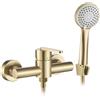 Rea - Ontario Js-11804Bg Rubinetto Doccia Oro Spazzolato, Miscelatore Per Doccia In Ottone, Leva Singola, Caldo E Freddo, Regolabile, Per Bagno 11,5x15x23,5cm
