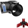 GeZu Impex Raccordo ad Angolo Passante Ø42 mm | Zincato a Caldo Rivestito con Polvere Nera Connettore per Tubo Raccordo Angolare Continuo 90° a 3 Vie