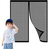 LIJIAO Zanzariera per Finestra Magnetica 52 x 210 cm Zanzariere in Fibra di Vetro Durevoli Tenda Zanzariera Porta Ingresso per Porte Portafinestra, Nero