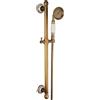 Tivezlor Asta doccia con doccia vintage, soffione doccia con tubo flessibile, soffione doccia ad alta pressione, asta doccia regolabile in ottone antico, kit doccia da bagno,B