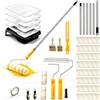 RATSTONE Rullo Per Pittura,Set Di Pittura Professionale Da 30 Pezzi, Un Set Di Rulli Con Vaschetta Per Vernice, Con Asta Telescopica In Acciaio Inox, Adatto Per Pareti, Soffitti, Porte e Finestre