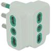 nextradeitalia 10PZ ADATTATORE TRIPLO 16A-16A GARANTI BIANCO 2P+T