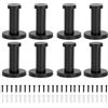 Mshan Appendiabiti da parete in acciaio inox, colore nero, 55 mm, per bagno, cucina, camera da letto e soggiorno, 8 pezzi