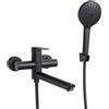 PHASAT Rubinetto per Vasca da Bagno con Doccetta Rubinetto Bagno Muro 90° Rotazione Rubinetto Miscelatore Nero PTBB13E