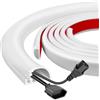 JAHOMFAI Canalina passacavi adesiva, canaline per cavi in silicone flessibili confezione 1m, base apribile laterale facile per modificare fili, adatto muro pavimento, dimensioni 7×14 mm