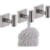 KOKOSIRI, B1013BR-P3, Gancio per accappatoio, asciugamano, appendiabiti per bagno, cucina, parete, 3 pezzi, acciaio inossidabile nichel spazzolato