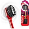 Colgate Spazzolino manuale O2 bianco visibile per adulti, 2 pezzi, aiuta a prevenire alitosi, cavità, smalto e problemi gengivali.