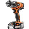 AEG BSS18 C12Z Avvitatore ad Impulsi 1/2 Quadro 18V, Solo 203mm di Lunghezza, Fino a 3.200 Impatti per Minuto, Velocità a Vuoto: 0-2.900 g/min, 2 batterie da 4.0Ah incluse