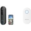 Reolink Bundle of Video Doorbell (2nd Gen), Videocitofono 2K 4MP, Vista da Testa ai Piedi 150°×150°, Alimentazione Wireless e Cablata, Wi-Fi Dual-Band Chime Plus, Funziona Doorbell a batteria