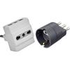 BTicino S3604D Kit Adattatore Tris, 3 Prese Bipasso, 10/16 A e Spina 16 A, Blister 90x122 mm, Bianco & S3624GE Adattatore per Spina Tedesca, Grigio (Antracite), 16A