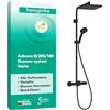hansgrohe Activera Q - Colonna doccia con miscelatore termostatico (EcoSmart), Sistema doccia con rubinetto, soffione (290 x 180 mm), doccetta, tubo e asta, nero opaco, 28748670
