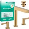hansgrohe Finoris - Miscelatore per lavabo a 3 fori con push-open, Miscelatore lavabo risparmio idrico (EcoSmart) con altezza bocca 162 mm, bronzo spazzolato, 76034140