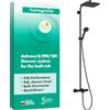 hansgrohe Activera Q - Colonna doccia con miscelatore termostatico per vasca (EcoSmart+), Sistema doccia con rubinetto, soffione (290 x 180 mm), doccetta, tubo e asta, nero opaco, 28753670