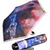 Knirps 4Kids Ombrello tascabile riflettente per bambini, con bordo riflettente, space, 90 cm
