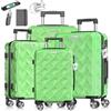 KESSER® Set di 4 valigie da viaggio in ABS, con serratura a combinazione, bilancia e portafoglio, ruote a 360°, bagaglio a mano e grande valigetta per trolley