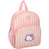 mybagstory | Zaino Hello Kitty Super Stripes | Zainetto Ragazza Materna da 3 anni | Piccolo Zaino Scuola Rosa e Beige | Bagaglio Bambino Kawaii Sanrio con Tasca Borraccia