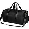 MABROUC Borsone da donna, borsone sportivo per palestra con tasca bagnata e scomparto per scarpe, borsa da viaggio per il weekend durante la notte, nero, M, Borsone sportivo