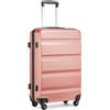 KONO Valigia Kono con rivestimento rigido in ABS, trolley da viaggio con 4 ruote girevoli e lucchetto TSA, Nude, 24 Medium, Valigia
