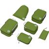 Cipway Set di cubi da imballaggio a compressione, organizer da viaggio espandibile ultraleggero per bagaglio a mano (verde, 6 pezzi)