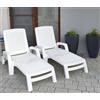 Dmora - Lettino Prendisole Saturno, Sdraio da Giardino Regolabile con braccioli, Lettino da Esterno, 100% Made in Italy, 190x46h70 cm, Bianco