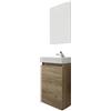 trendteam smart living - Champ - Set di mobili da bagno compatto (WBU + lavabo + specchio) - rovere Artisan - 40 x 60 x 21/39 x 60 x 2 cm - antigraffio