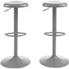 BAÏTA Set di 2 sgabelli Holy in metallo grigio opaco